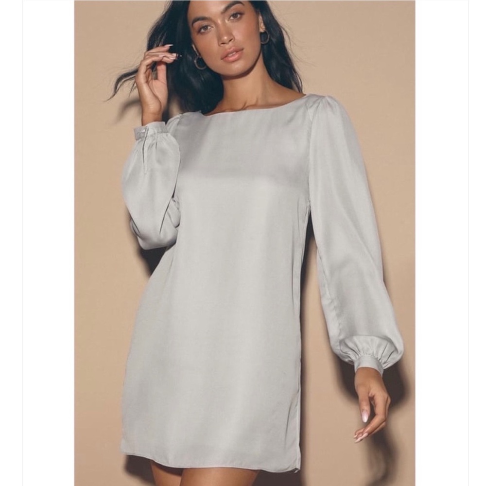 Lulu's Light Grey Shift Dress Sz Small NWT